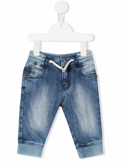 Givenchy Babies' Drawstring Waist Denim Shorts In Denim Scuro