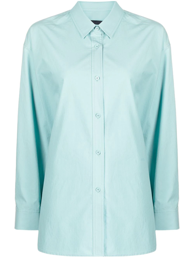 Juunj Long-sleeve Cotton Shirt In Blue