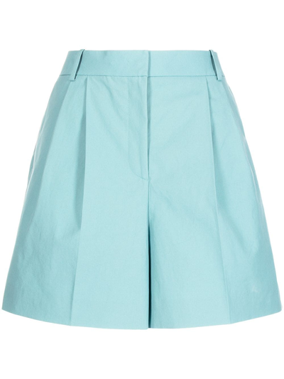 Juunj High-waisted Longline Shorts In Blue