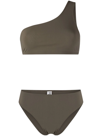 Lido Trentadue One Shoulder Bikini In Green