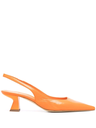 Roberto Festa Slingback Pointed Pumps In Orange