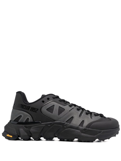 Moncler Silencio Nubuck And Nylon Sneakers In Black