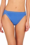 Natori Bliss French Cut Brief Panty Underwear With Lace Trim In Pool Blue
