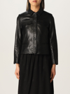 Zadig & Voltaire Liam Leather Button-up Jacket In Black