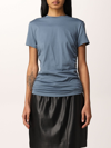 Theory T-shirt In Cotton With Curl In Gnawed Blue