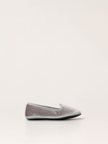 Siola Slip-on Velvet-effect Loafers In Grey