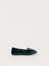 Siola Slip-on Velvet-effect Loafers In Green