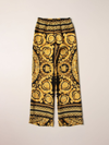 YOUNG VERSACE VERSACE YOUNG TROUSERS WITH BAROQUE PRINT,c79728002