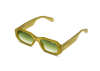 Quay 44mm Hyped Up Square Sunglasses In Green / Green