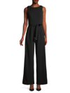 Tommy Hilfiger Women's Knit Sleeveless Belted Jumpsuit In Black