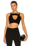 Rick Owens Sling Cut-out V-neck Crop Top In Black
