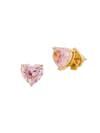 Kate Spade My Love Heart Metal And Cubic Zirconia Earrings In Pink
