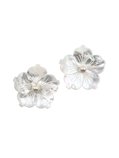 Jennifer Behr Women's Zia 18k Gold-plated & Mother-of-pearl Stud Earrings In Mop