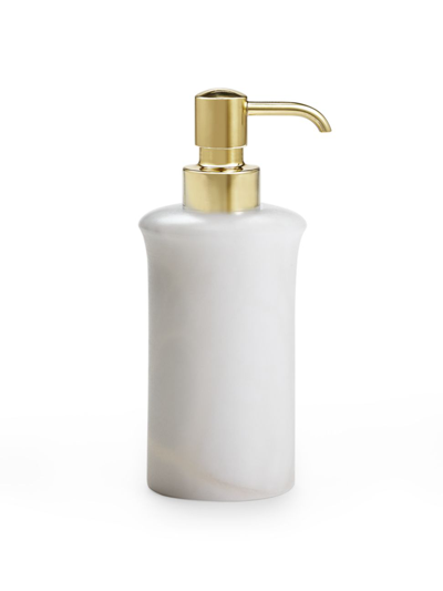 Labrazel Alisa White Pump Dispenser In Polished Brass