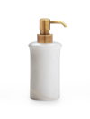 Labrazel Alisa White Pump Dispenser In Burnished Brass