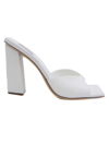 Gia Borghini X Rhw Linen Block-heel Mules In Off White
