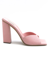 Gia Borghini X Rhw Linen Block-heel Mules In Pink