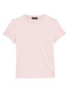 Theory Short Sleeve Cotton T-shirt In Blush