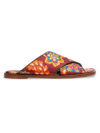 La Doublej Printed Crisscross Flat Sandals In Red