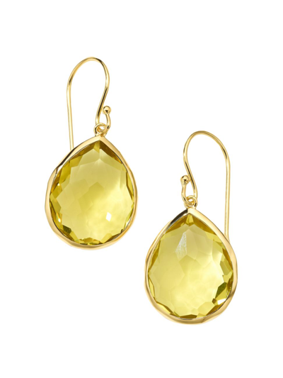 Ippolita Women's Rock Candy 18k Green Gold & Citrine Medium Teardrop Earrings In Yellow/gold