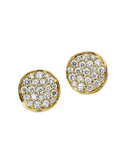 IPPOLITA WOMEN'S STARDUST MINI FLOWER 18K-GREEN-GOLD & DIAMOND DISC STUD EARRINGS