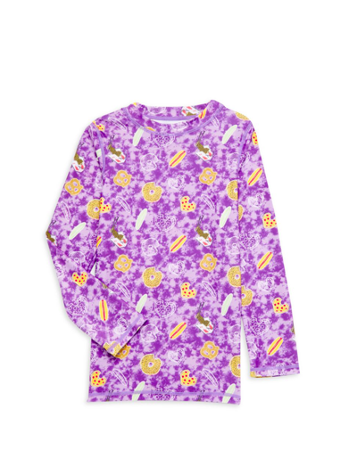 Piccoliny Baby Girl's, Little Girl's & Girl's Food Tie-dye Rashguard T-shirt In Purple Multi