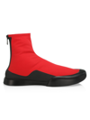 The Row Rubber-trimmed Scuba Ankle Boot In Red