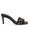 Serena Uziyel Women's Almeria Raffia & Leather Sandals In Black