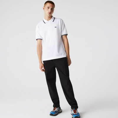 Lacoste Men's Classic Fit Striped Accents Cotton Piqué Polo - 3xl - 8 In White
