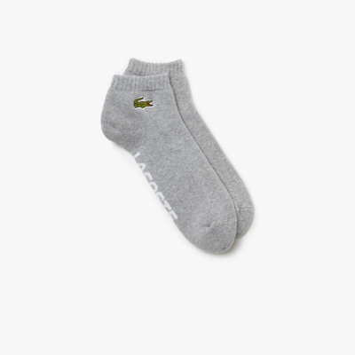 Lacoste Unisex Sport Branded Stretch Cotton Low-cut Socks - 9 - 12.5 In Grey