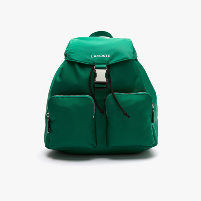 Lacoste Unisex  Branded Nylon Flap Backpack - One Size In Green