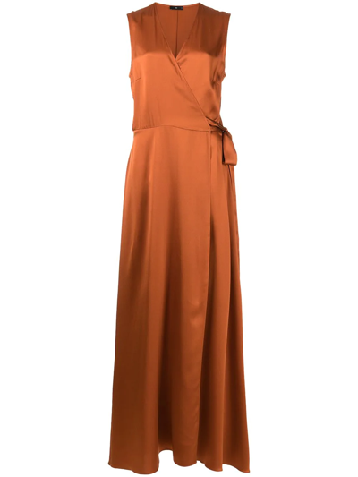 Voz Frontwards Wrap Dress In Orange