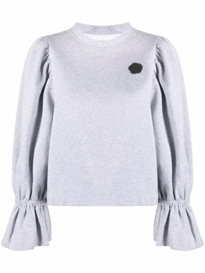 Viktor & Rolf Signature Seal-patch Blouse In Grey