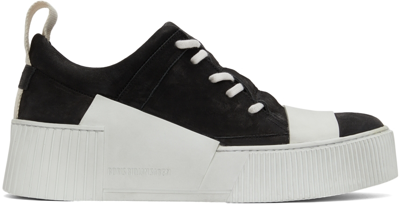 Boris Bidjan Saberi Black & Off-white Suede Bamba 2.1 Sneakers In White Sole Black