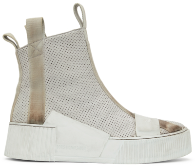 Boris Bidjan Saberi Off-white Bamba 3.1 High Top Sneakers In Light Grey/white Sol