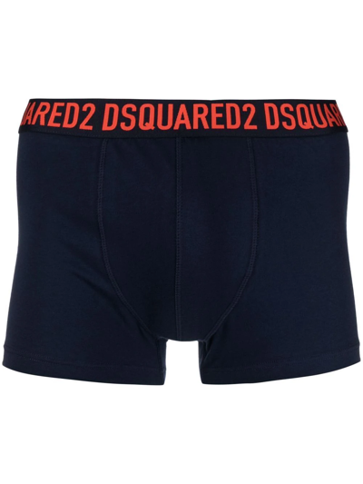 Dsquared2 Logo Waistband Boxer In Blue