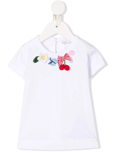 Monnalisa Babies' Applique-detail T-shirt In White