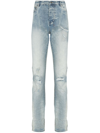 Ksubi Crinkled Slim-cut Jeans In Blue