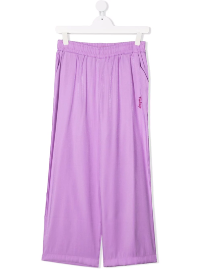 Pinko Teen Wide-leg Trousers In Purple