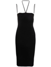 Andreädamo Cutout Open-knit And Ribbed-knit Dress In Black