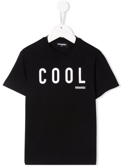 Dsquared2 Teen Cool-print Cotton T-shirt In Black