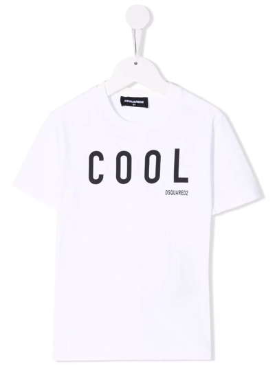 Dsquared2 Kids' Cool-print Short-sleeve T-shirt In White