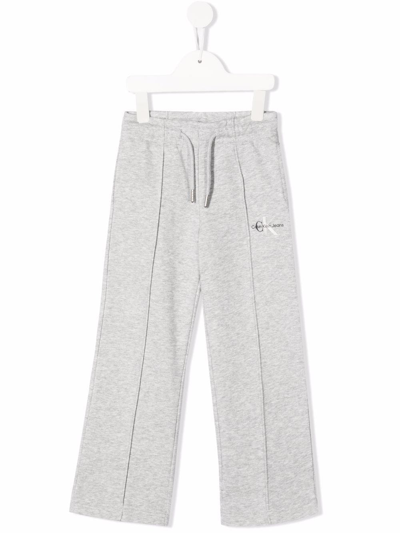 Calvin Klein Kids' Logo-embroidered Track Pants In Grey