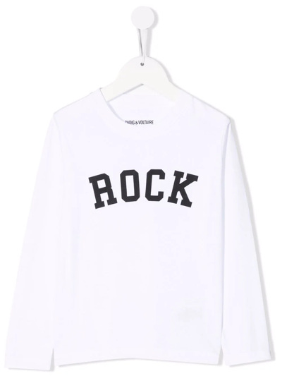 Zadig & Voltaire Kids' Rock-print Cotton T-shirt In White