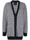Givenchy Black & White Cashmere 4g Long Cardigan In White