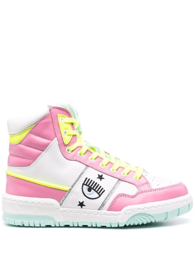 Chiara Ferragni Embroidered-design Lace-up Sneakers In Multi