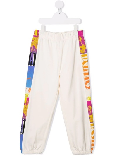 Stella Mccartney Kids' Logo-print Drawstring Track Pants In Neutrals