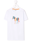 Paul Smith Junior Logo-print Organic-cotton T-shirt In White