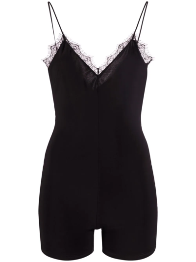 Alchemy X Lia Aram Lace-trim Romper In Black