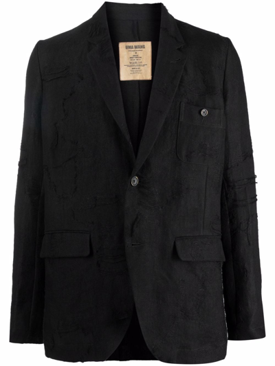 Uma Wang Janus Distressed-effect Blazer Jacket In Black
